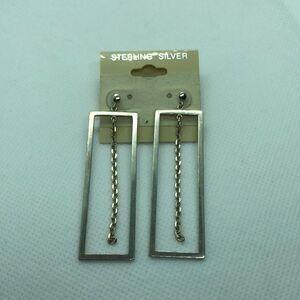 💛 925 Rectangle Chain Earrings